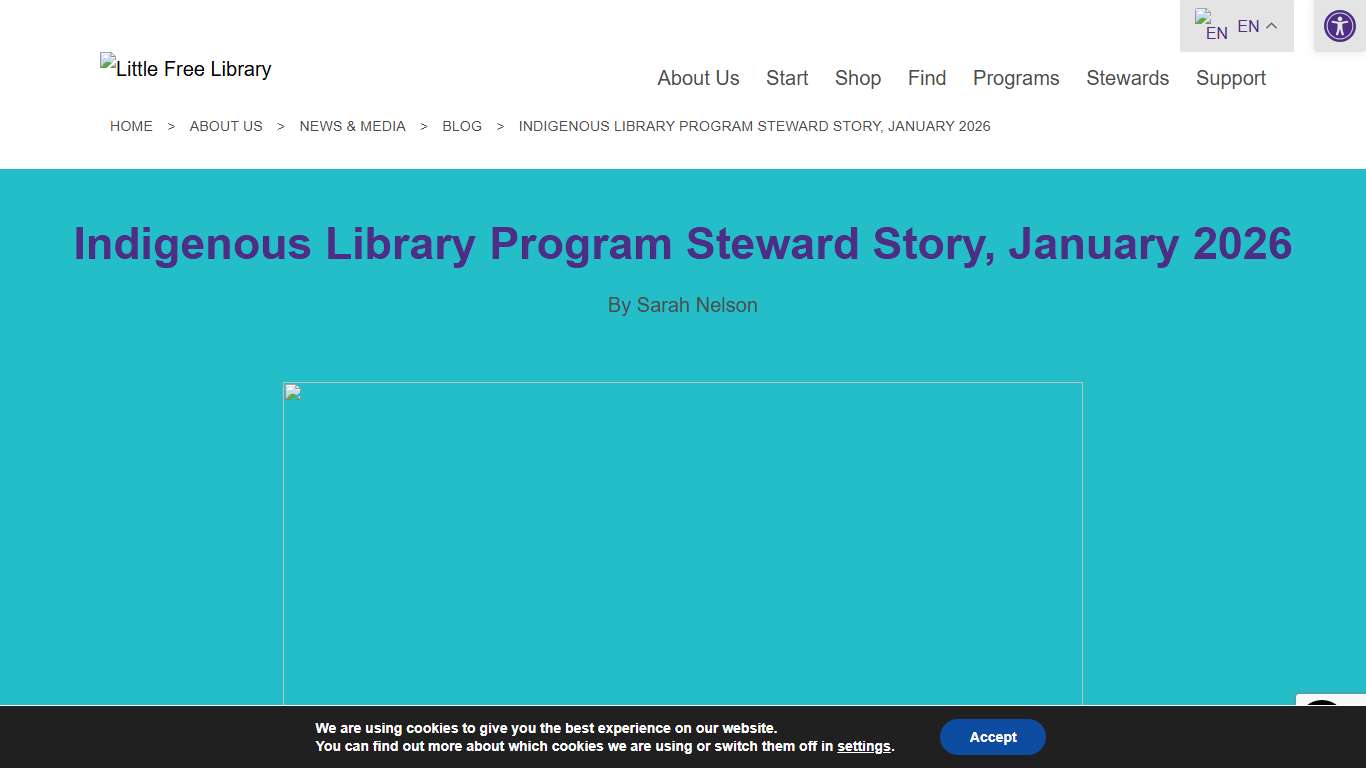 Indigenous Library Program Steward Story, January 2026 - Little Free Library